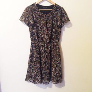 Banana Republic Black Floral Dress Size PS